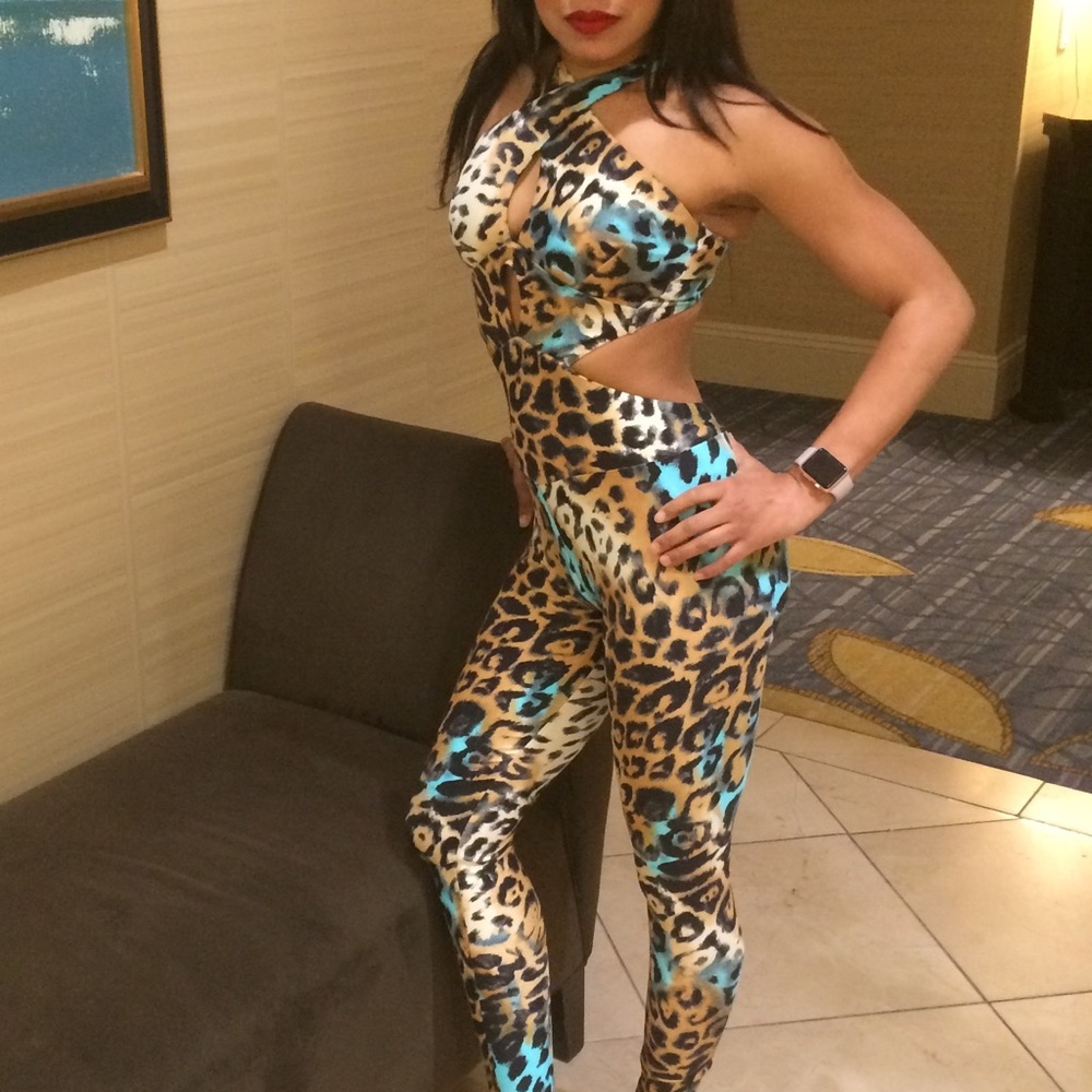 Leopard print Jumpsuit/unitard/catsuit